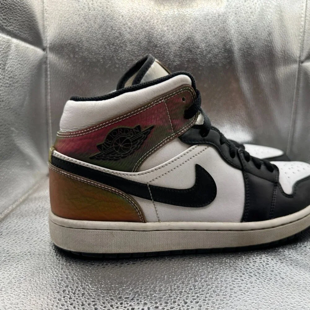 Size 10.5 Air Jordan 1 Mid SE Mens White Black Athletic Sneakers DM7802-100‎